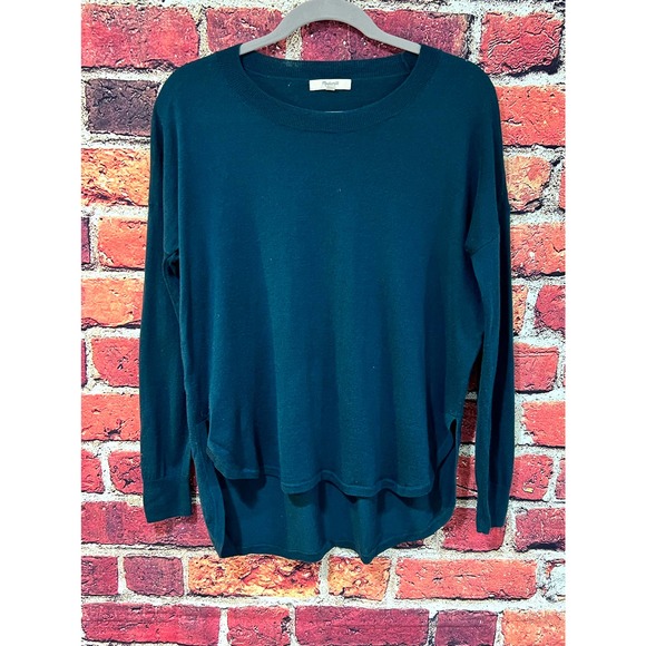 Madewell Merino Wool Sweater Dark Turquoise / Green Size Small - Picture 1 of 4
